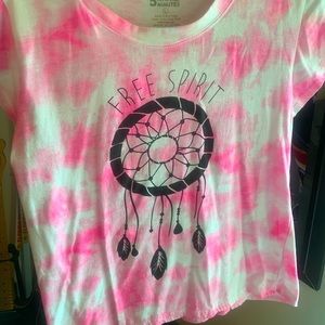 Free Spirit Pink Tye Dye Crop Top